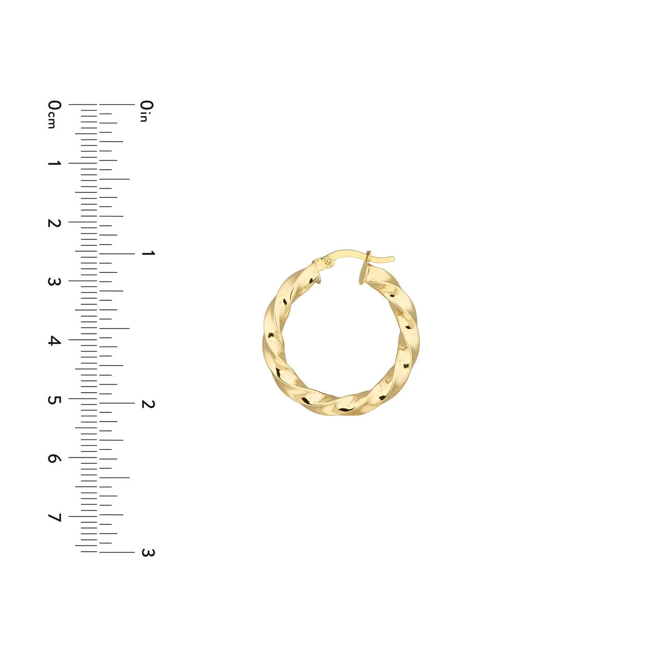 20mm x 3mm Tight Twist Round Hoop Earrings