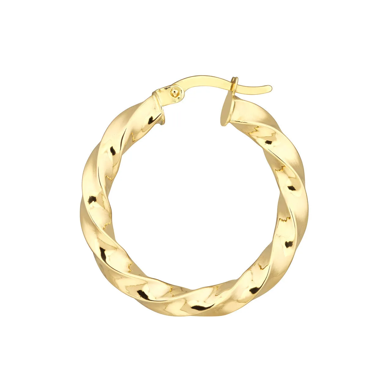 20mm x 3mm Tight Twist Round Hoop Earrings