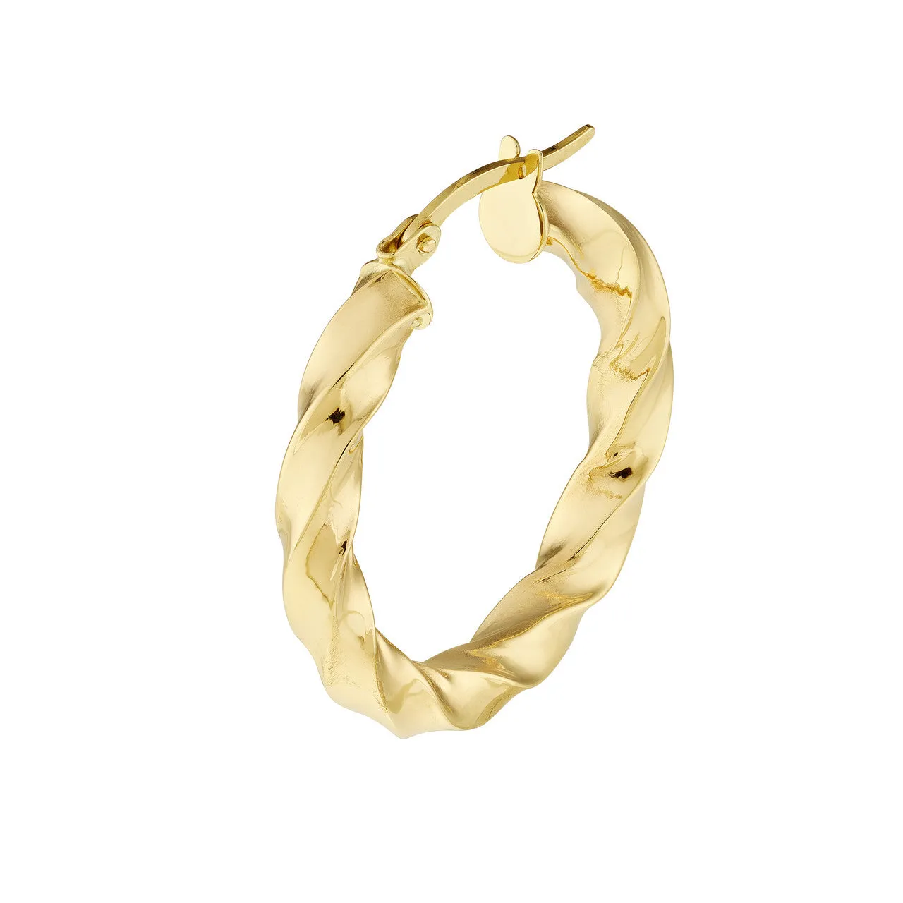 20mm x 3mm Tight Twist Round Hoop Earrings