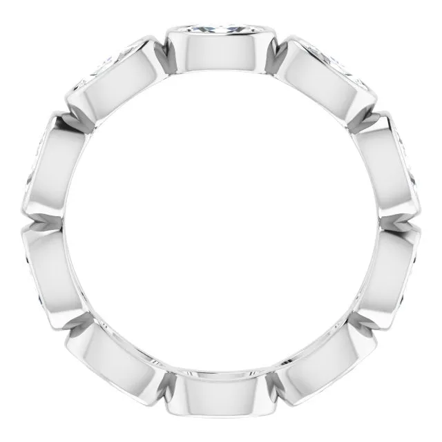 2.10 ct. Oval Diamond Eternity Band Stackable Ring