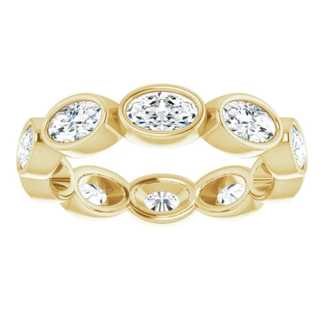 2.10 ct. Oval Diamond Eternity Band Stackable Ring