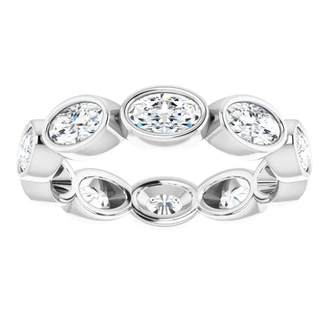 2.10 ct. Oval Diamond Eternity Band Stackable Ring