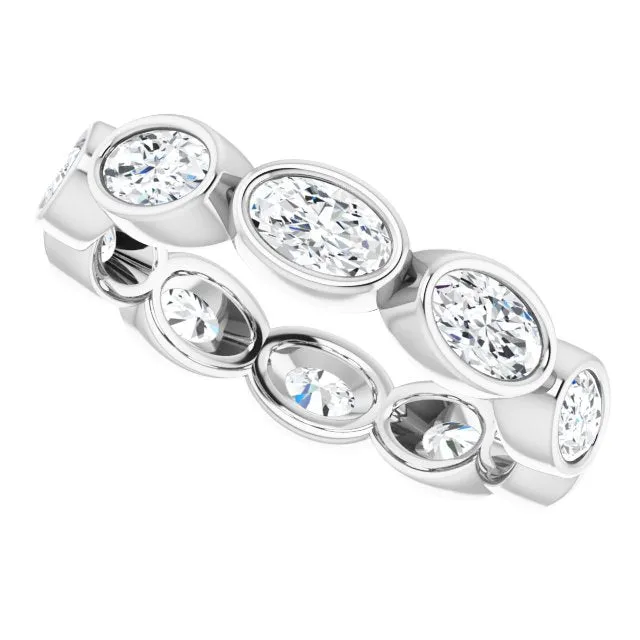 2.10 ct. Oval Diamond Eternity Band Stackable Ring