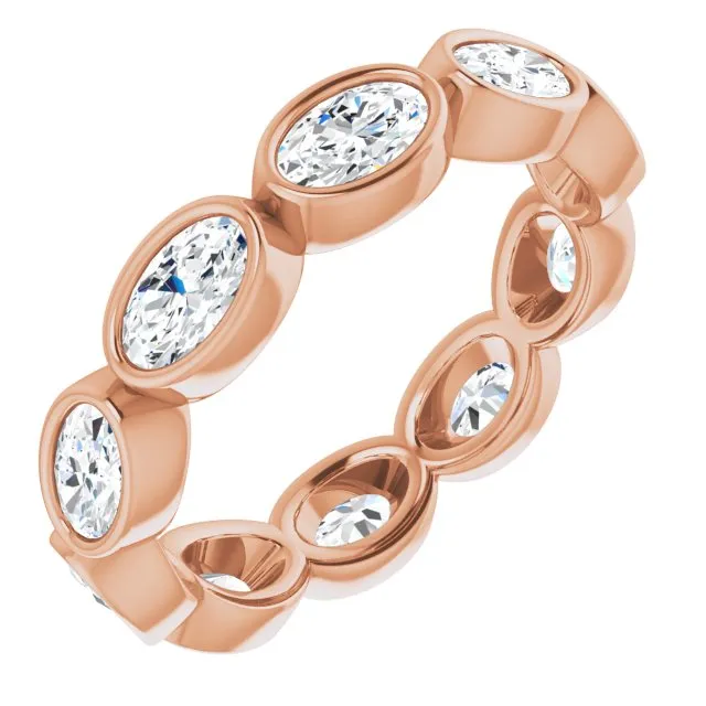 2.10 ct. Oval Diamond Eternity Band Stackable Ring