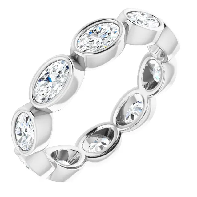 2.10 ct. Oval Diamond Eternity Band Stackable Ring