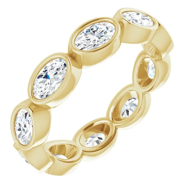 2.10 ct. Oval Diamond Eternity Band Stackable Ring