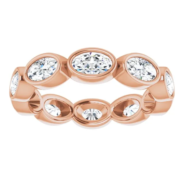 2.10 ct. Oval Diamond Eternity Band Stackable Ring