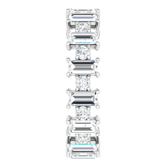 2.38 ct. Straight Baguette & Round Diamond Eternity Band