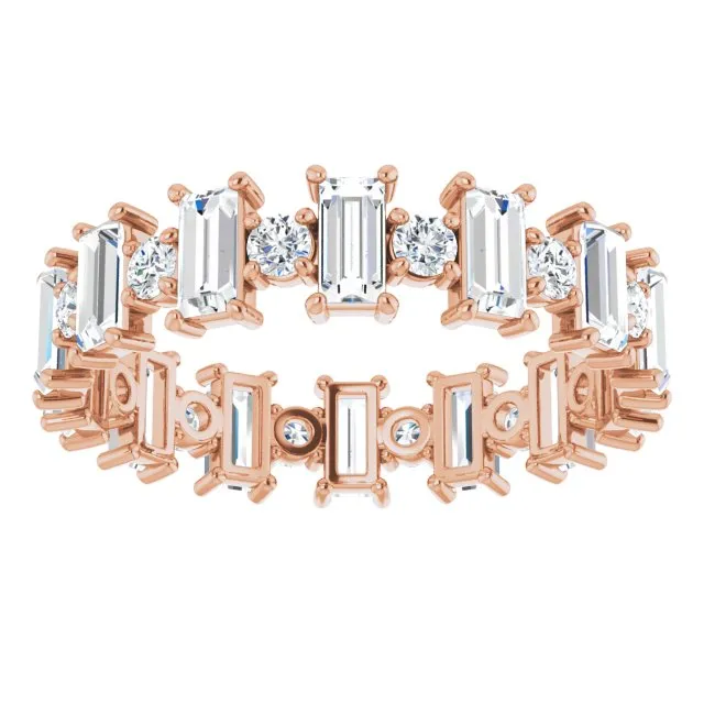 2.38 ct. Straight Baguette & Round Diamond Eternity Band