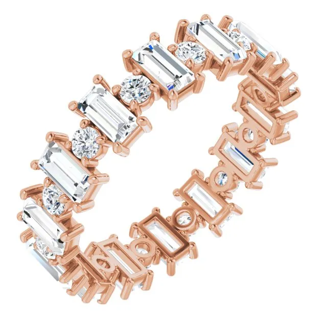 2.38 ct. Straight Baguette & Round Diamond Eternity Band