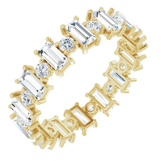 2.38 ct. Straight Baguette & Round Diamond Eternity Band