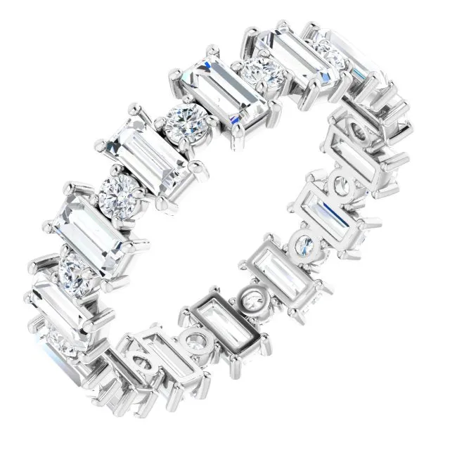 2.38 ct. Straight Baguette & Round Diamond Eternity Band