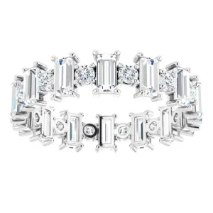 2.38 ct. Straight Baguette & Round Diamond Eternity Band