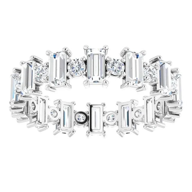 2.38 ct. Straight Baguette & Round Diamond Eternity Band
