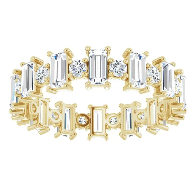 2.38 ct. Straight Baguette & Round Diamond Eternity Band