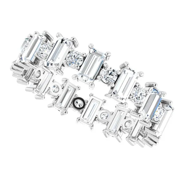 2.38 ct. Straight Baguette & Round Diamond Eternity Band