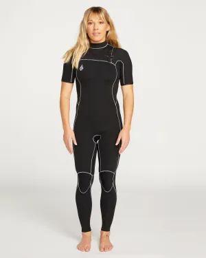 2Mm Short sleeve Chest Zip Wetsuit - BLACK