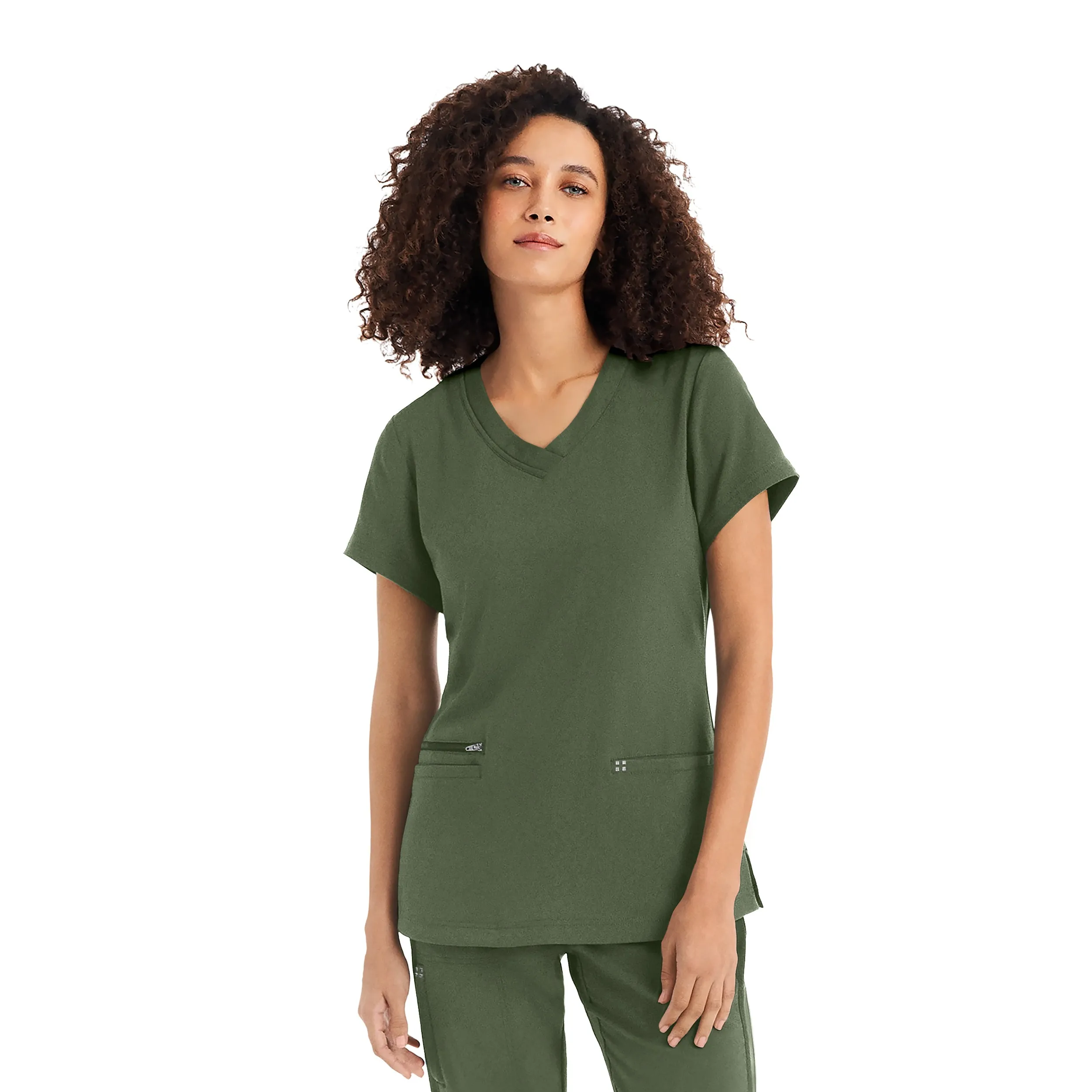 3-Pocket V-Neck Scrub Top