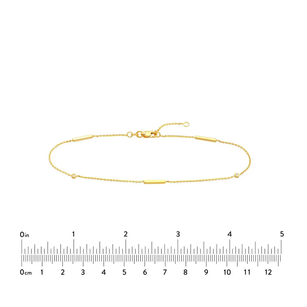 3pt Diamond Bezels and Bars Anklet