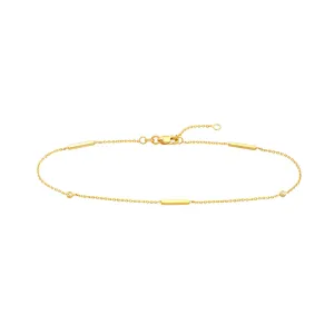 3pt Diamond Bezels and Bars Anklet