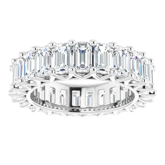 6.67 ct. Emerald Cut Diamond Eternity Band Shared Prong Ring
