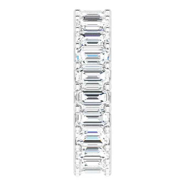 6.67 ct. Emerald Cut Diamond Eternity Band Shared Prong Ring