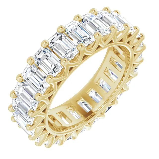 6.67 ct. Emerald Cut Diamond Eternity Band Shared Prong Ring