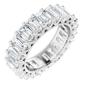 6.67 ct. Emerald Cut Diamond Eternity Band Shared Prong Ring