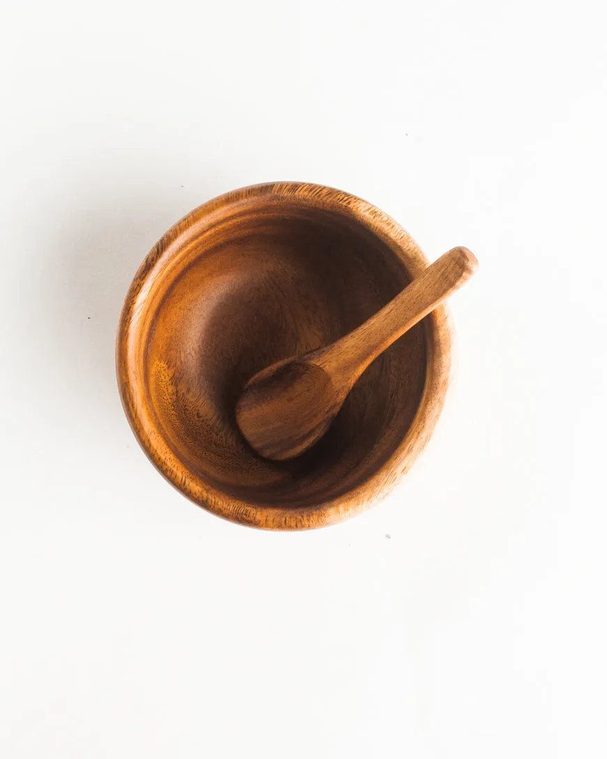 6" Acacia Wood Smoothie Bowl   Spoon