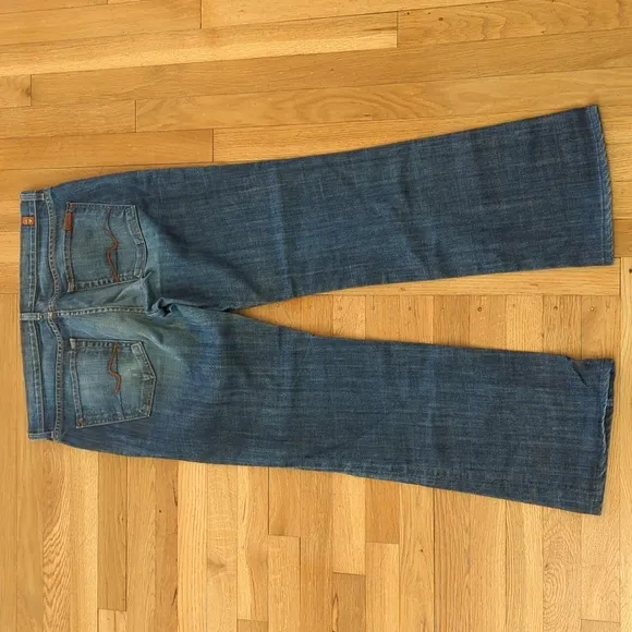 7 For All Mankind Original Bootcut Low Rise Medium-Dark Wash Jeans Size 34