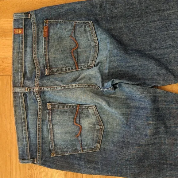 7 For All Mankind Original Bootcut Low Rise Medium-Dark Wash Jeans Size 34