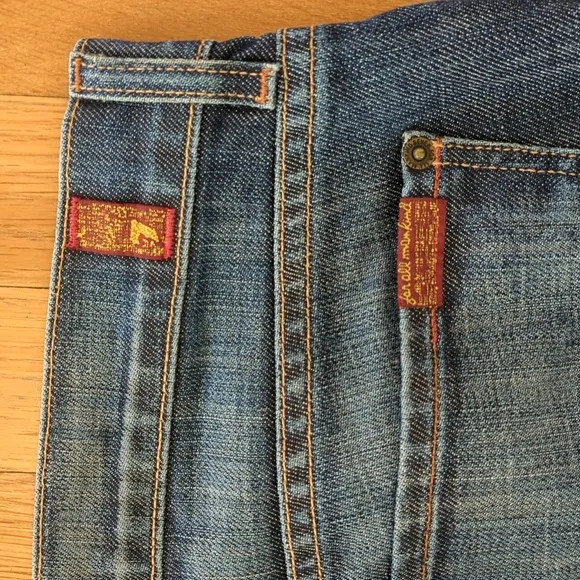 7 For All Mankind Original Bootcut Low Rise Medium-Dark Wash Jeans Size 34