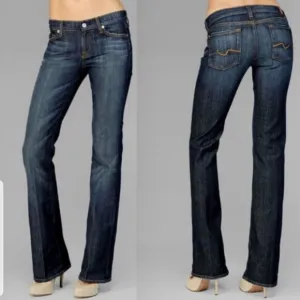 7 For All Mankind Original Bootcut Low Rise Medium-Dark Wash Jeans Size 34