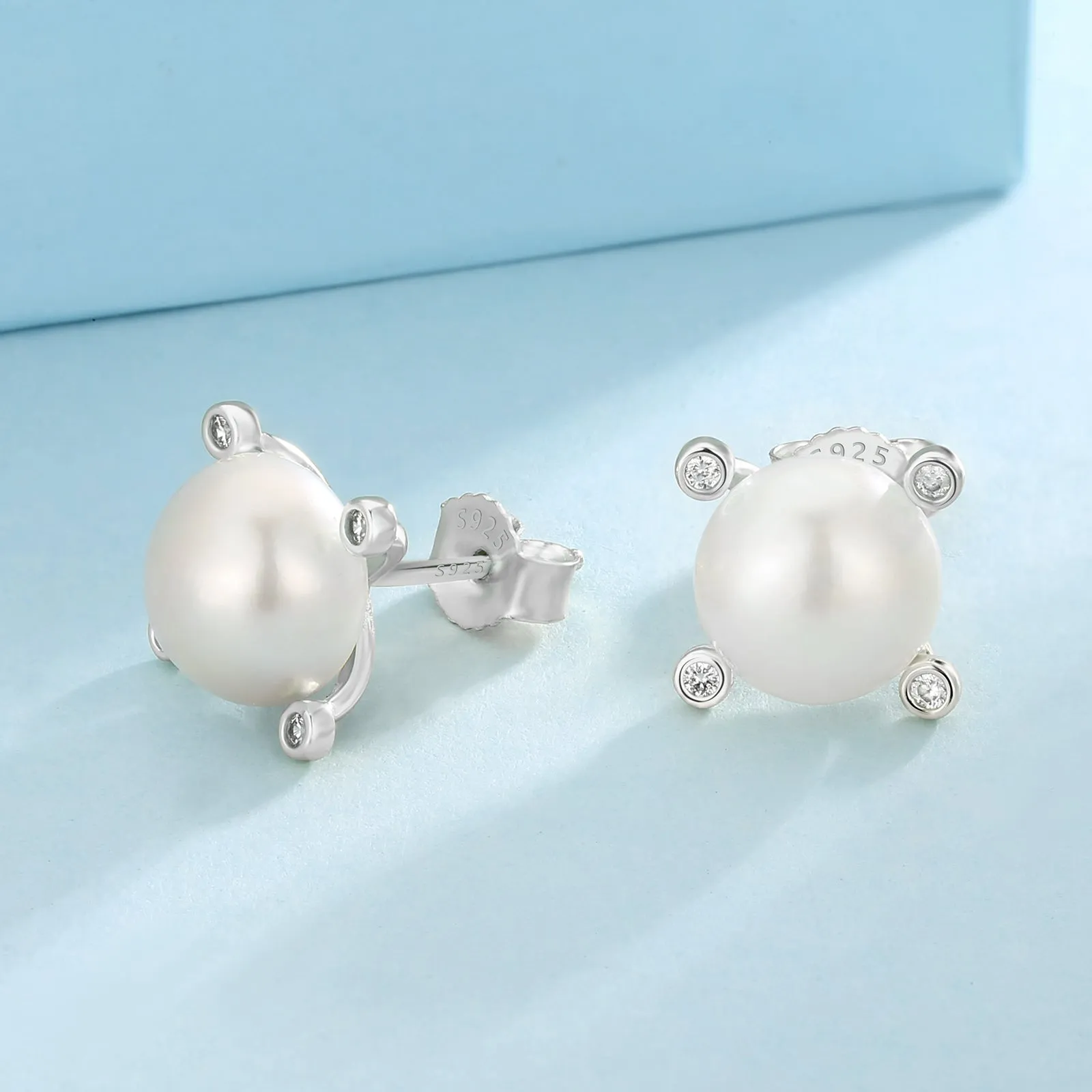 9.5MM Pearls Stud Earrings S925 KRKC 0309