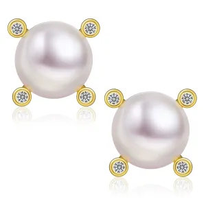 9.5MM Pearls Stud Earrings S925 KRKC 0309