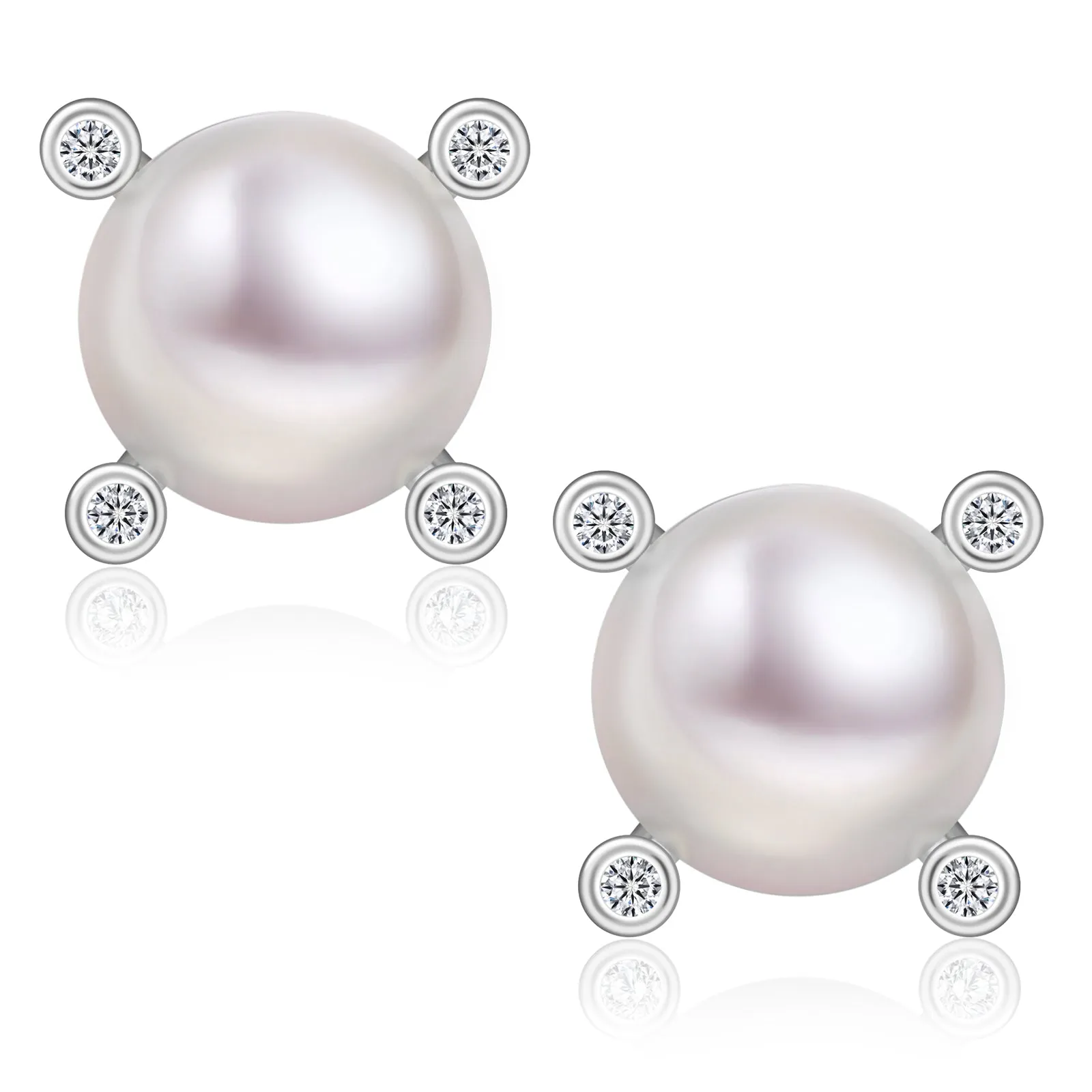 9.5MM Pearls Stud Earrings S925 KRKC 0309