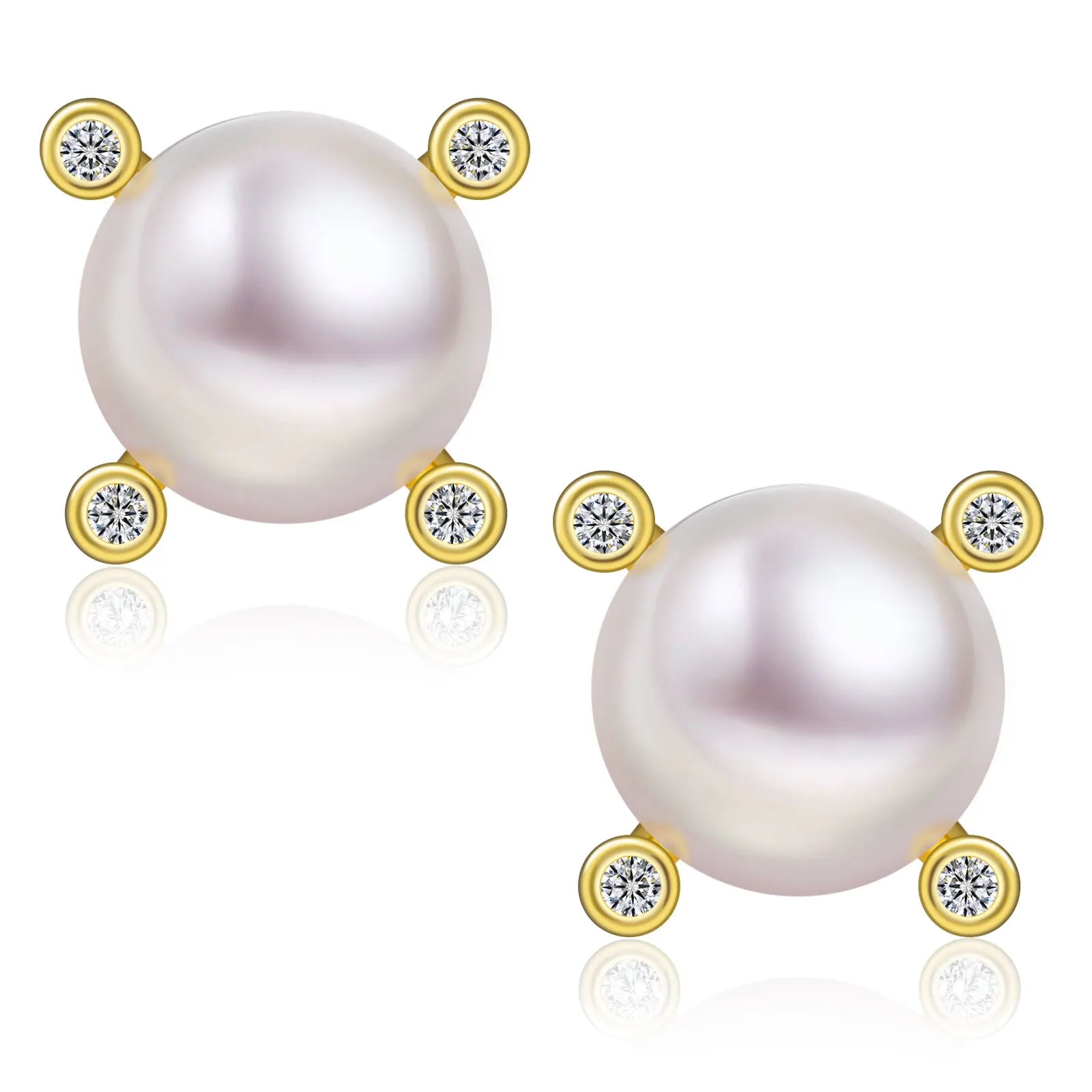 9.5MM Pearls Stud Earrings S925 KRKC 0309
