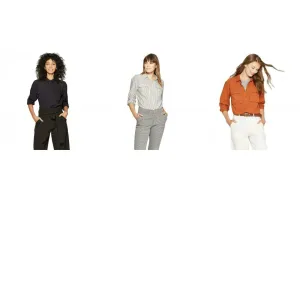A New Day Women's Long Sleeve Utility Shirt Blouse Top