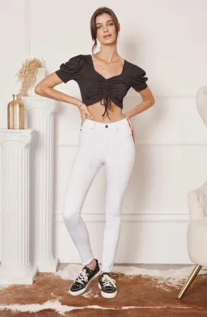 Abby White High Rise Skinny Jeans