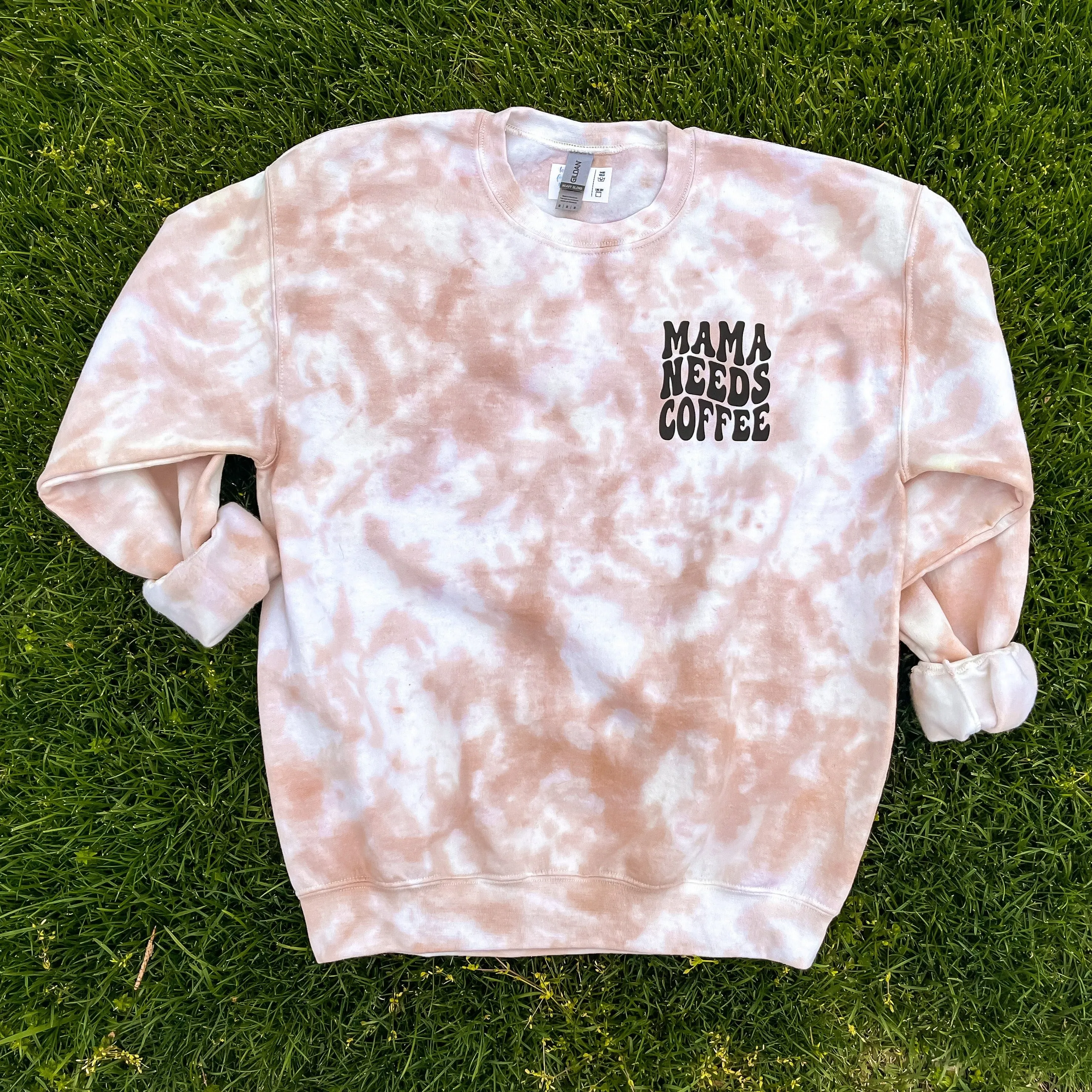 Adult Tie-Dye Crewneck Sweatshirt - Mama Needs Coffee