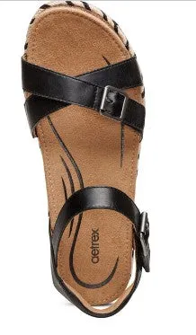Aetrex Paula Cork Platform Qtr Strp-Women Sandal Black