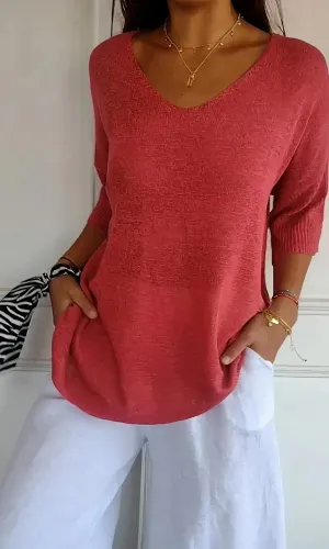 Alicia® | Knitted Top With V-Neck
