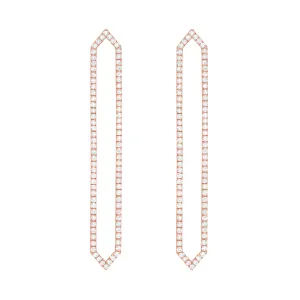 All Diamond Long Marquis Earrings | Rose Gold