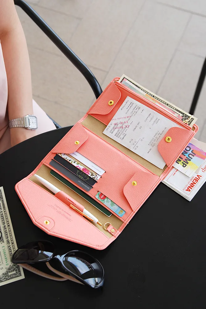 All-in-One Leather Travel Pop Clutch (Genuine Leather version)