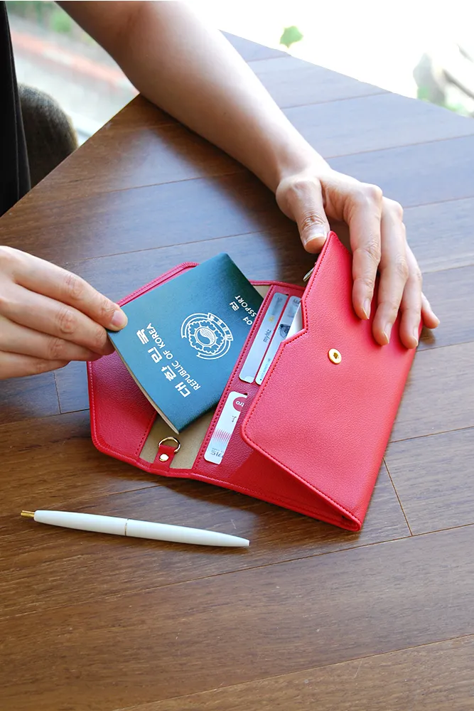All-in-One Leather Travel Pop Clutch (Genuine Leather version)