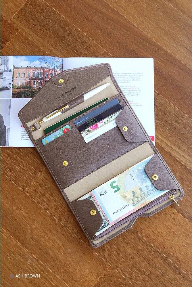 All-in-One Leather Travel Pop Clutch (Genuine Leather version)