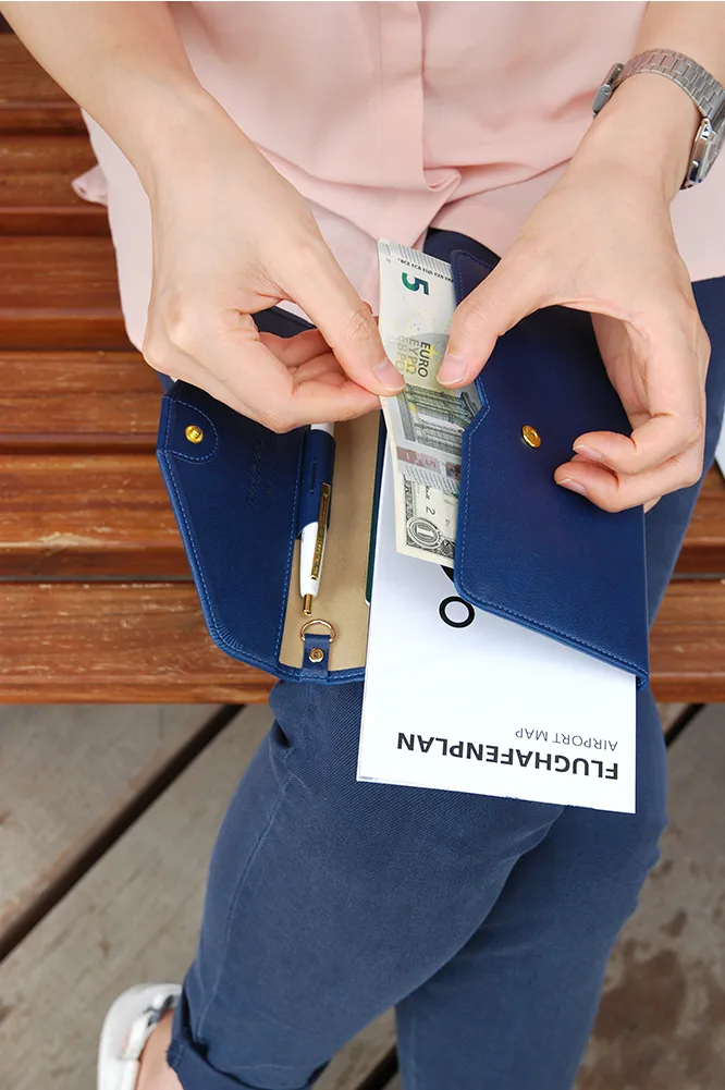 All-in-One Leather Travel Pop Clutch (Genuine Leather version)