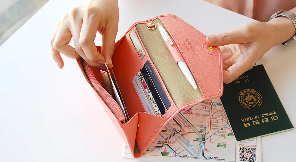 All-in-One Leather Travel Pop Clutch (Genuine Leather version)