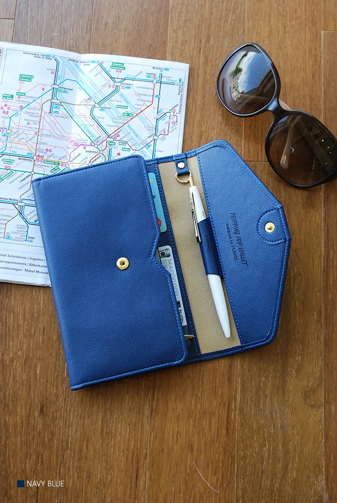 All-in-One Leather Travel Pop Clutch (Genuine Leather version)
