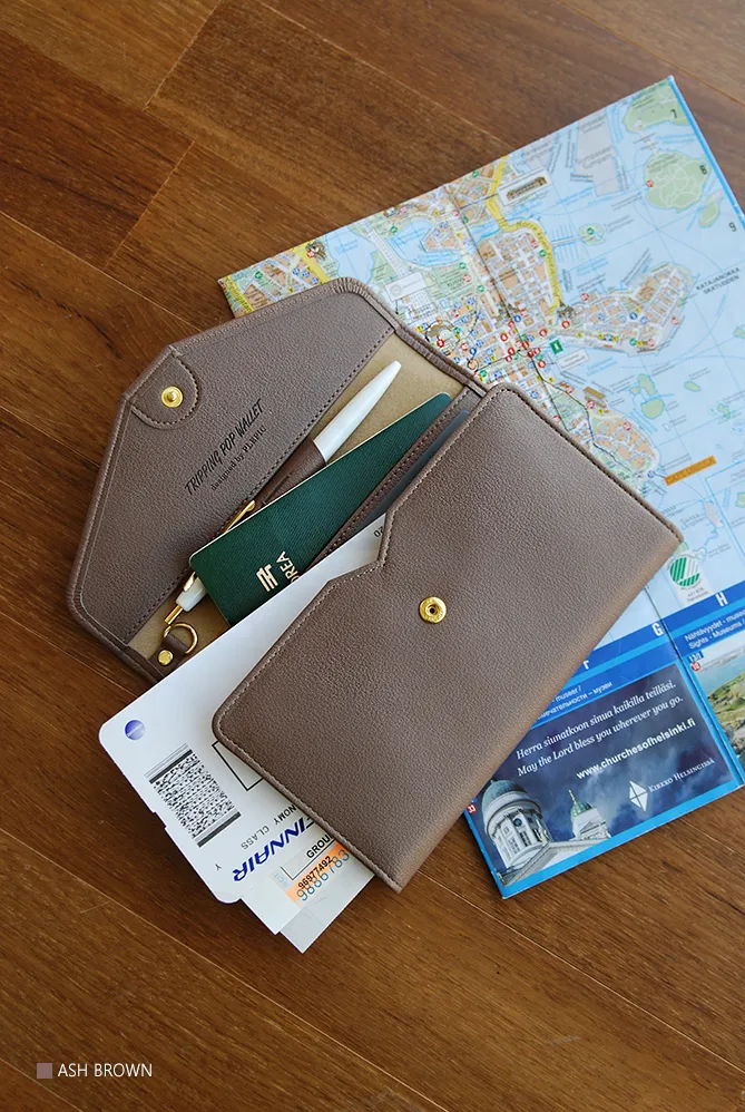 All-in-One Leather Travel Pop Clutch (Genuine Leather version)